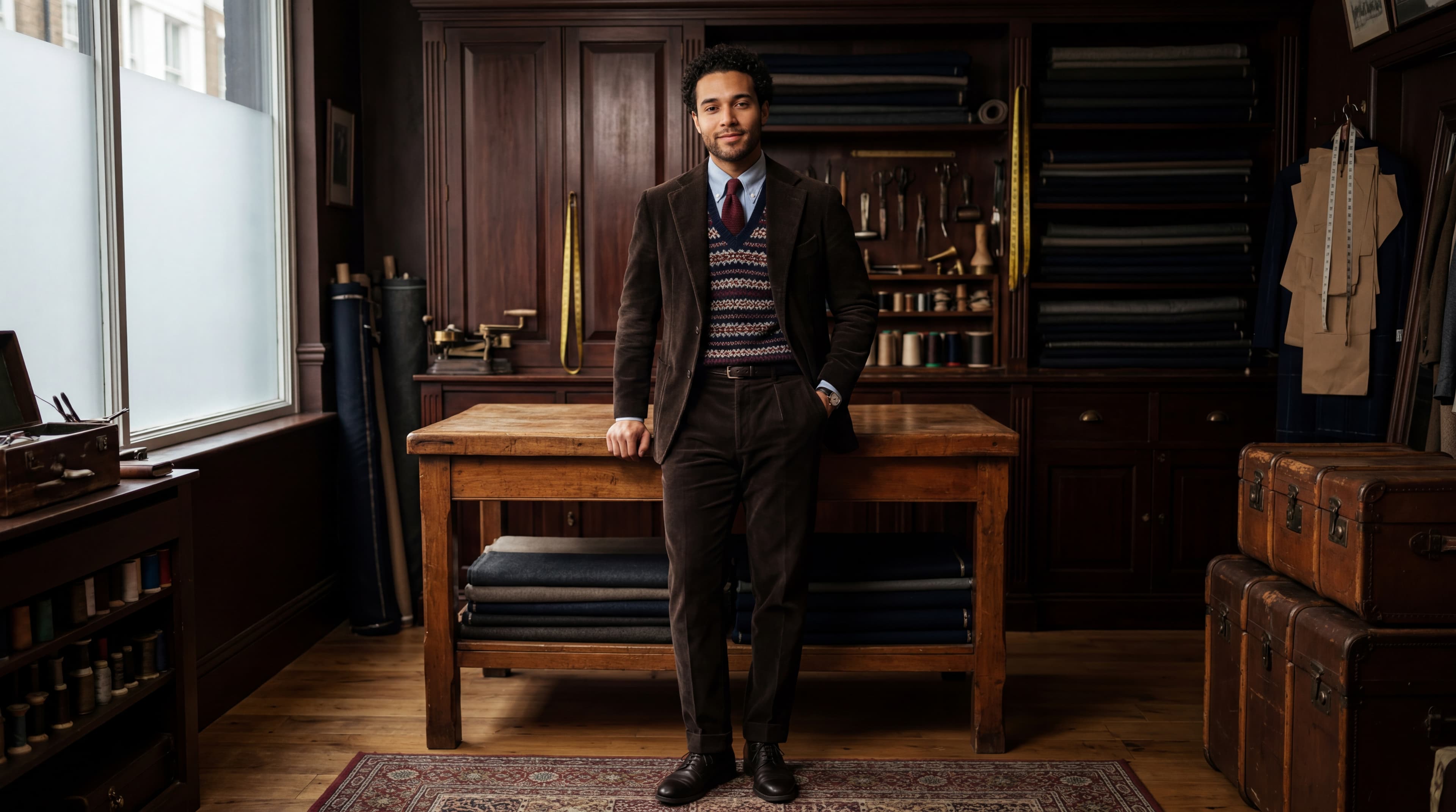 AI-generated fashion image with a refined editorial look